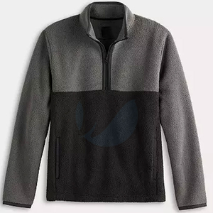Oversized <b>Sherpa</b> Fleece Hooded Sweatshirt Men O Neck Long Sleeve Polyester Winter Streetwear Zipper Front Patchwork Windproof - Product Image 1