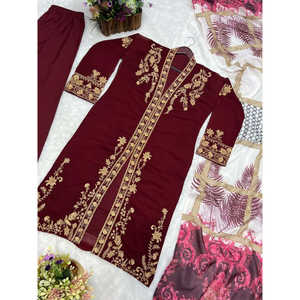 Conjunto de traje de diseñador para mujer con hermoso trabajo de bordado - Product Image 6