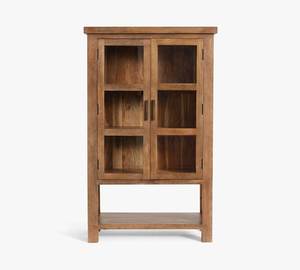 Modern <b>Rustic</b> Teak Wood Bathroom Storage Cupboard Freestanding Towel Organizer Shelf - Product Image 2