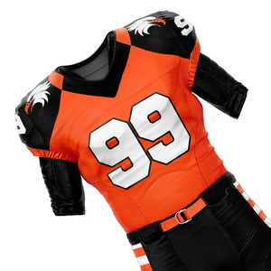 Custom Sublimated American Football Uniform Men's V-<b>Neck</b> Jersey Plus Size Eco-Friendly Moisture Wicking Fitted Short Sleeve - Product Image 4