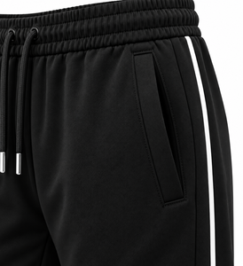 Survêtement unisexe noir avec veste zippée et pantalon de jogging, couleur unie, poches latérales, coupe classique, idéal pour l'automne - Product Image 5