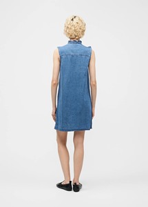 Fabricante de Vestidos Maxi de Mezclilla de Algodón de Alta Calidad Personalizados para Mujer, Estilo Vintage, Corte A, Casual, de Secado Rápido, Ajustados, Cuello Mao, para Verano e Invierno - Product Image 2