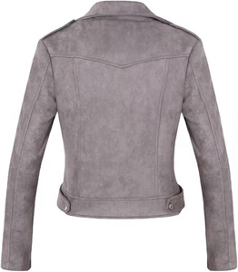 Veste Moto Courte Décontractée en Similicuir Tressé pour Femme, Collection Automne, Qualité Supérieure, avec Fourrure de Renard et Fermeture Éclair, OEM - Product Image 2