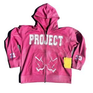 Ensemble pull-over avec pantalon brodé avec patch zippé personnalisé pour hommes Survêtement de haute qualité 500GSM Taille XS Impression 3D - Product Image 3