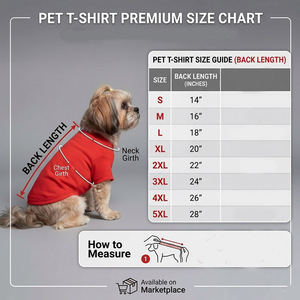 เสื้อยืดคอกลมผ้าฝ้ายพรีเมียมสำหรับสุนัข สีแดง ดีไซน์หมายเลข 02 - Product Image 3