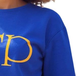 Women's Royal Blue Sigma Gamma Rho Sweatshirt with Gold Greek Letter Design <b>Long</b> Sleeve Crewneck Pullover Casual College <b>Top</b> - Product Image 4