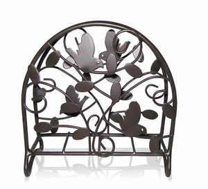 Metal Napkin Holder With <b>Birds</b> And Leaves Design Vintage Style Free <b>Standing</b> Decorative Table Accessory And Kitchen Use - Product Image 1