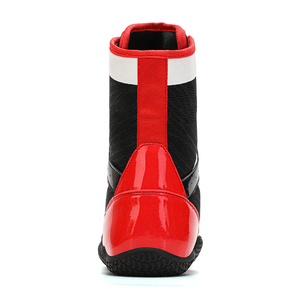 Chaussures de boxe montantes à soutien de la cheville, à lacets sécurisés, en polyester, avec semelle ergonomique flexible, personnalisables, pour le combat - Product Image 3