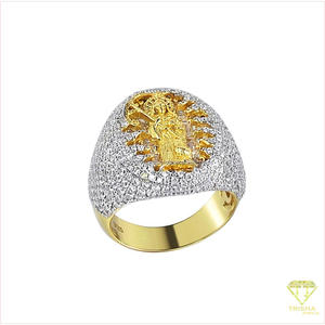 Bague florale en argent 925 avec diamant de laboratoire, bicolore, bijoux de mode haut de gamme pour les acheteurs de détail - Product Image 2