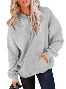 Sudadera con capucha para mujer, personalizada con logo, de poliéster/algodón, manga regular, holgada, al por mayor, estilo urbano, color liso - Product Image 5