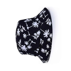 Custom Embroidered Logo High Quality Cotton 100% Cotton Casual Adjustable <b>Black</b> <b>White</b> Reversible Unisex Bucket <b>Hat</b> - Product Image 4