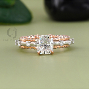 Anillo de Compromiso de Oro Sólido de 14K con Diamante Cultivado en Laboratorio de Corte Cojín de 1.51 CT, Certificado IGI, VVS-VS, Joyería Fina - Product Image 1