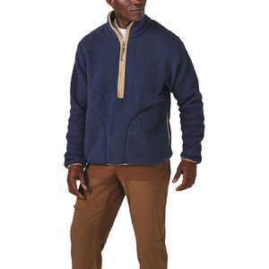 Veste en polaire sherpa bleue personnalisée avec logo pour homme, veste d'hiver chaude en polaire zippée, veste décontractée pour l'extérieur - Product Image 5