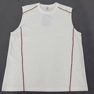 Débardeur d'été personnalisé pour homme grande taille en coton et polyester, idéal pour la course, la gym et l'entraînement, sans manches, brodé, coupe musclée - Product Image 5