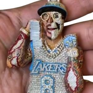 เครื่องประดับฮิปฮอปผู้ชายแฟชั่น จี้เพชร CZ ตัวอักษร Lakers ของขวัญวันครบรอบสำหรับงานปาร์ตี้ - Product Image 1