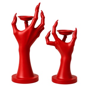 Ensemble de bougeoirs sculptés gothiques en aluminium faits à la main, décoration de Noël, de Pâques et centre de table pour la maison - Product Image 1