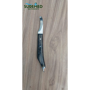 Cuchillo de Herrador Manual en Forma de D, Mango de Madera, Hoja de Acero Inoxidable, Herramienta para Caballos - Product Image 4
