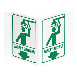 Panneau de signalisation de douche de sécurité Brady V, panneau durable haute visibilité pour les laboratoires et les sites industriels - Product Image 3
