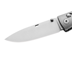 Couteaux de poche pliants à manche en bois brun foncé avec lame à bord lisse, poussoir métallique, clip de poche et design utilitaire portable - Product Image 2