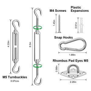 Kit di accessori in acciaio inossidabile per l'installazione di tende da sole e la fissaggio di piatti e tegole - Product Image 2