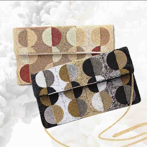 Pochette pour femme faite à la main avec des perles de rocaille, motifs vibrants, sacs élégants très vendus pour sœur - Product Image 6