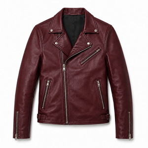 <b>Men's</b> Coated Vintage Genuine Leather Stand Collar Zipper Motorcycle <b>Jacket</b> Windproof Winter Outerwear OEM ODM Custom Logo - Product Image 5