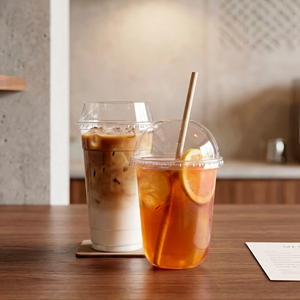 Wholesale QUANG QUAN 12/16/22oz Disposable Clear PP Single Wall <b>Cups</b> with Lid 95mm Diameter for Beverage Coffee Tea Juice - Product Image 1