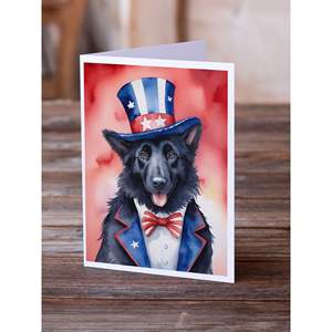 Perro Pastor Belga patriótico americano caprichoso A7 tarjetas de felicitación 8 paquetes 5x7 tarjetas de notas en blanco con sobres - Product Image 2