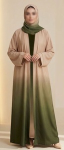 Abaya TikTok en crêpe double couche bicolore anti-plis imprimée en 3D pour soirée - Product Image 4