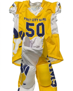 Uniforme de football américain de qualité supérieure, réfléchissant, respirant, design extérieur personnalisé, 25 ensembles MOQ, 100% polyester, sur mesure - Product Image 1