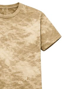 Camiseta Beige con Efecto Teñido para Hombre, Cuello Redondo, Manga Corta, Algodón, Estilo Casual Urbano, Lavado Vintage, Personalizable, OEM, Proveedor Mayorista de Camisetas - Product Image 5