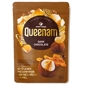 Prix Compétitif Fabricant de Dragées au Chocolat Fournisseur OEM/ODM HALAL 75G Chocolat Noir enrobé de Caramel, Amandes, Noix de Cajou et Noix de Macadamia - Product Image 1