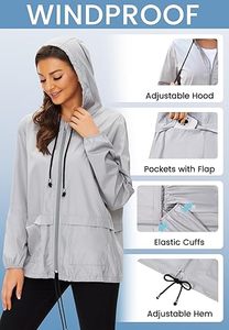 OEM Color Block Windbreaker Jacket Manufacturer Women's Lightweight Sports Windbreaker Jacket Waterproof Hooded Windbreaker - Product Image 4