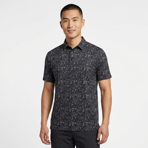 Polo à manches courtes pour homme, imprimé, coupe classique, vêtement décontracté, respirant, en polyester tissé, motif noir et blanc - Product Image 5