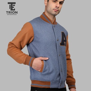 Men's Varsity Letterman <b>Jacket</b> Classic <b>Baseball</b> <b>Bomber</b> <b>Jacket</b> Snap Button College Athletic Casual Outerwear Style for men - Product Image 1