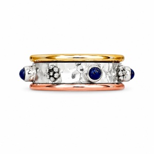 Wholesale Natural Lapis Lazuli <b>Ring</b> 925 Sterling Silver <b>Spinner</b> Band Meditation Fidget <b>Ring</b> for Women - Product Image 1