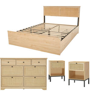 DreamCraft Boho - Juego de Dormitorio de Ratán Natural de 4 Piezas, Colección de Muebles Ecológicos y Elegantes de Vietnam - Product Image 5