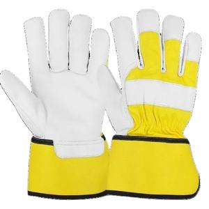 Cómodos guantes de seguridad de cuero de grano de cabra resistentes para trabajo en el jardín suave uso Personal antivibración antiestático CE - Product Image 1