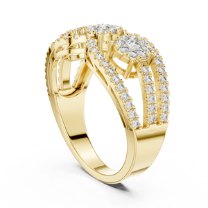 Anillo de Diamantes Cultivados en Laboratorio con Corte Redondo, Oro Sólido de 14K/18K, Diseño Floral, 0.75 CT, DEF VVS, Joyería Fina, Anillo de Compromiso, Venta al Por Mayor - Product Image 4