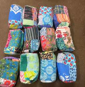 Personalized Custom Flower Cosmetic Polyester Cotton Zipper Pouch Womens Quilted Makeup Bag toiletry bas - Product Image 6