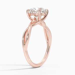 Anillo de Compromiso Alya Twist Solitaire, Chapado en Oro de 14K, Engaste de Garras, Moissanita Certificada por GRA, para Regalo de Aniversario de Bodas o Fiesta - Product Image 4