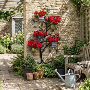 Support à fleurs vintage en fer forgé à 5 niveaux, design circulaire, pour l'intérieur et l'extérieur, style rustique, résistant à la rouille - Product Image 3