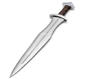 Handcrafted Metal Craft Display Piece Mirror High Carbon Steel <b>Leaf</b> Shape Blade Leather Wrapped Handle - Product Image 3