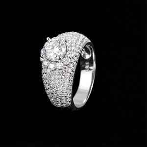 Bague Galaxie en Argent Sterling Sertie de Moissanite - Product Image 1