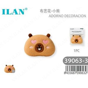 Ornamento Orsetto di Peluche Ilan, 1 Pezzo, Articolo Decorativo Artigianale - Product Image 1