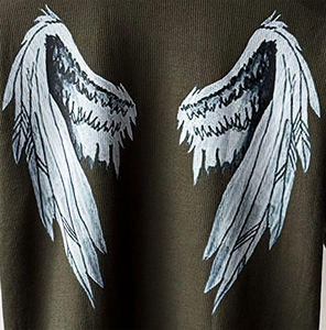 Camisetas Unisex Casuales de Hip Hop con Estampado Gráfico de Alas de Ángel, 100% Algodón, de Secado Rápido y Transpirables para Hombre, Camisetas Modernas al por Mayor - Product Image 2