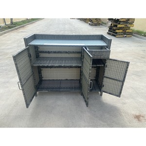 Armoire de rangement extérieure en rotin PE avec design multi-portes pour patio et jardin - Product Image 2