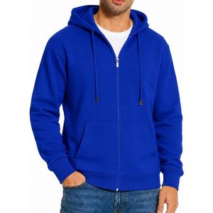 Sweat à capuche zippé personnalisé en molleton de coton pour homme, fermeture éclair intégrale, pour commandes en gros de vêtements décontractés - Product Image 1