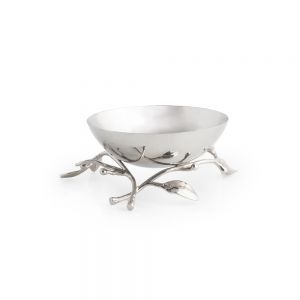 Bol de service en métal martelé de luxe, base en forme de branche dorée, plat à noix, bol décoratif pour fruits, centre de table pour hôtel, mariage, fête - Product Image 5