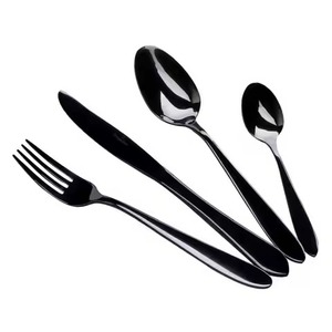 Elegante juego de cubiertos de metal, cuchara y tenedor, juego de cubiertos modernos de acero inoxidable para uso en hostelería, restaurantes y buffets. - Product Image 2